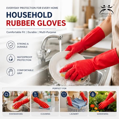 AM Safe-X Rubber Cleaning Gloves