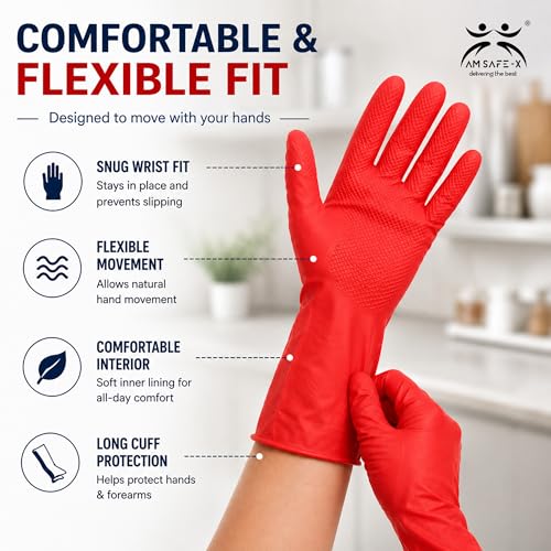 AM Safe-X Rubber Cleaning Gloves