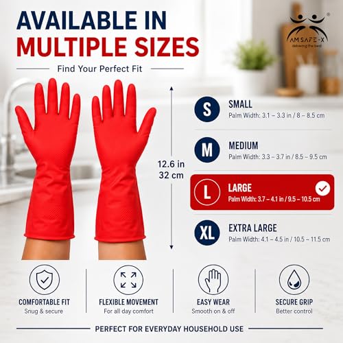 AM Safe-X Rubber Cleaning Gloves