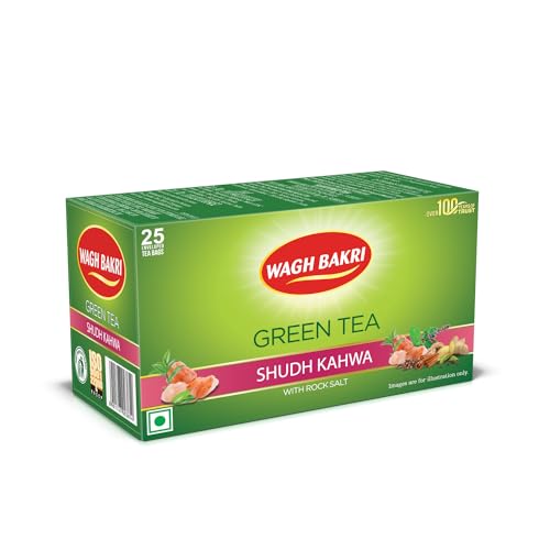 Wagh Bakri Green Tea Shudh Kahwa Tea Bag, 25 Tea Bag*2.5G, 62.5 Grams - Image 3
