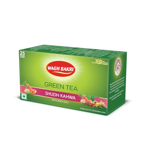 Wagh Bakri Green Tea Shudh Kahwa Tea Bag, 25 Tea Bag*2.5G, 62.5 Grams - Image 4