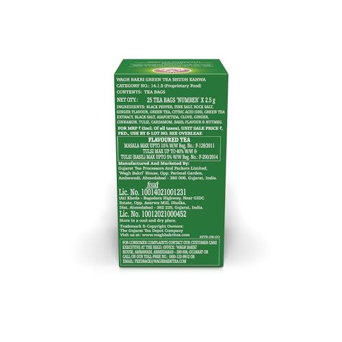 Wagh Bakri Green Tea Shudh Kahwa Tea Bag, 25 Tea Bag*2.5G, 62.5 Grams - Image 7