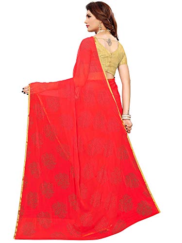 AKHILAM Women's Chiffon Woven Border