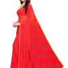 AKHILAM Women's Chiffon Woven Border