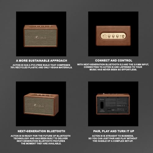Marshall Acton III 60 W Bluetooth Powered Home Speaker, Brown - Image 4