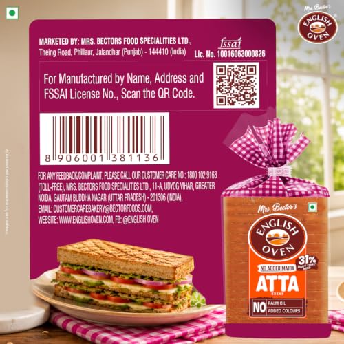 English Oven Zero Maida 100% Atta Bread, 400 g - Image 7