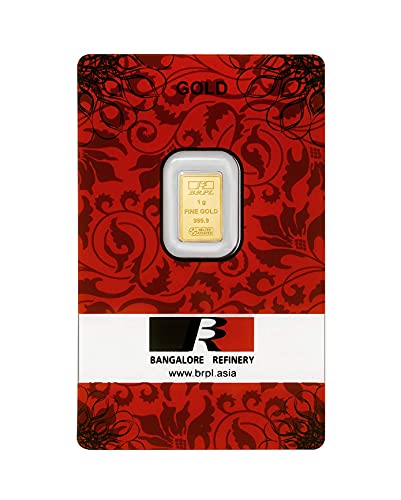 Bangalore Refinery 24k (999.9) 1 gm Yellow Gold Bar - Image 2