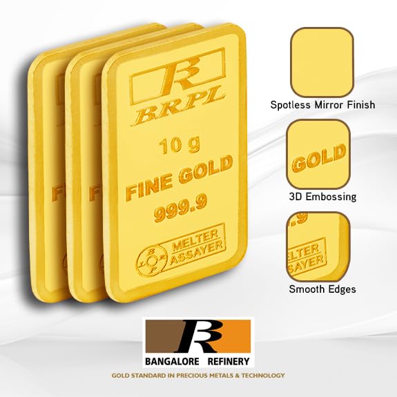 Bangalore Refinery 24k (999.9) 1 gm Yellow Gold Bar - Image 6