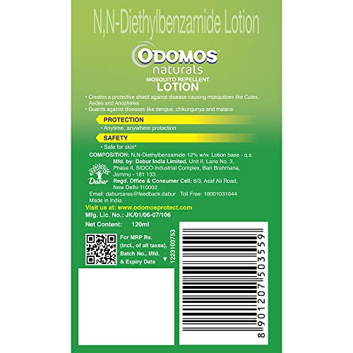 Dabur Odomos Naturals Mosquito Repellant Lotion -120 Ml - Image 3