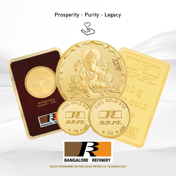 Bangalore Refinery 24k (999.9) 2 gm Yellow Gold Bar cum Coin - Image 6