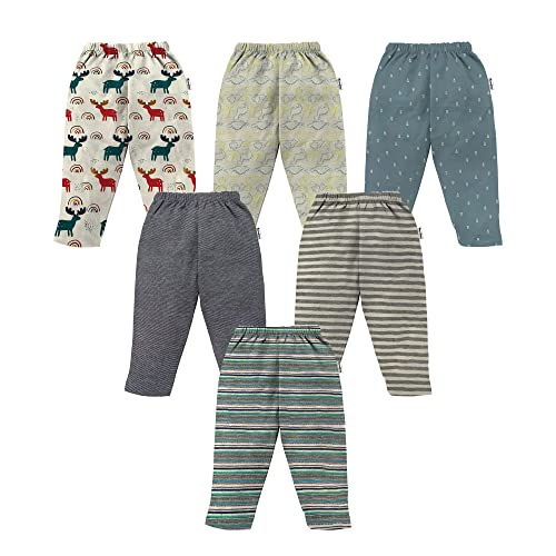 NammaBaby 100% Cotton Assorted Track Pant for Boys and Girls - Regular fit | Loose Fit Track Pants(Pack of 6)