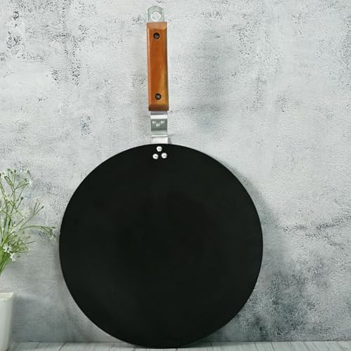 Add2Cart 27.95 cm Wooden Handle Iron Concave Tawas, Roti Tawas, and Dosa Tawas
