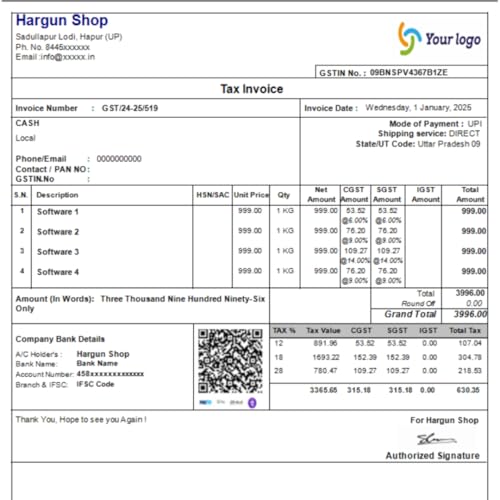Hargun Shop Simple Invoice Software