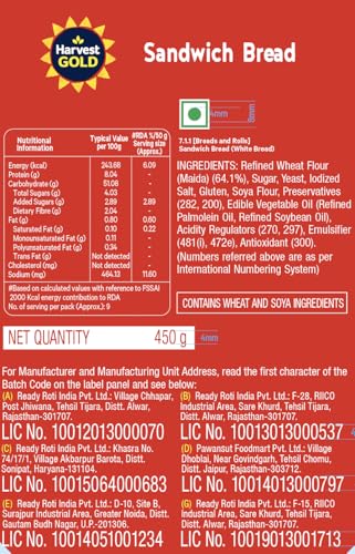 Harvest Gold Sandwhich Bread 450 g - Image 2
