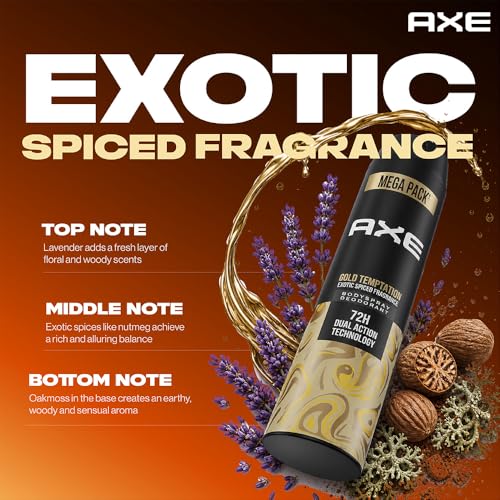 Axe Gold Temptation Long Lasting Deodorant Bodyspray for Men 215 ml - Image 6