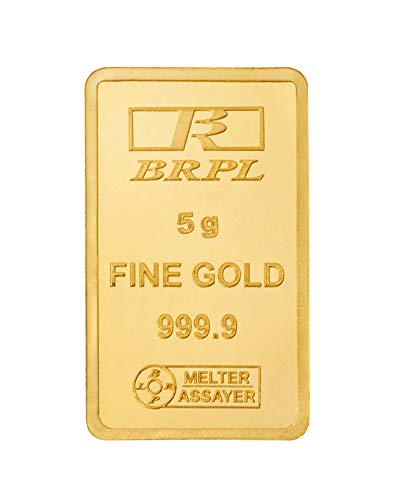 Bangalore Refinery 24k (999.9) 5 gm Yellow Gold Bar/Gold Coin