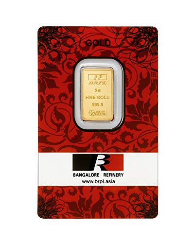 Bangalore Refinery 24k (999.9) 5 gm Yellow Gold Bar/Gold Coin - Image 2
