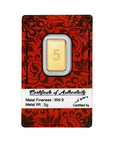 Bangalore Refinery 24k (999.9) 5 gm Yellow Gold Bar/Gold Coin - Image 3