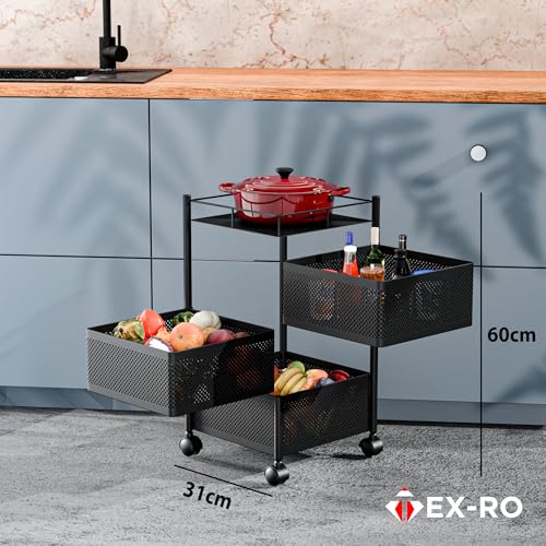 TEX-RO Kitchen Trolley with Wheels