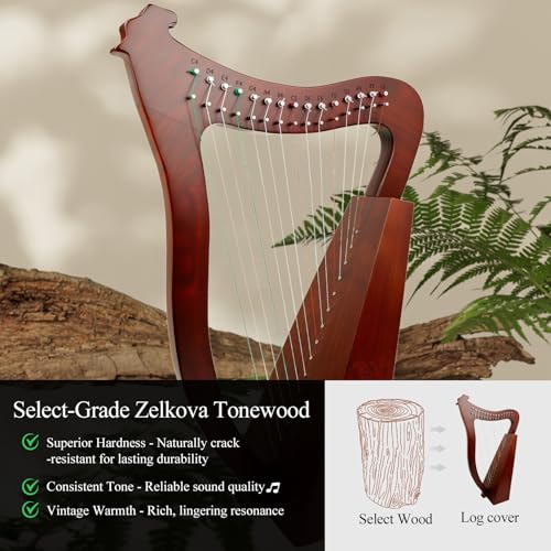 Lyre Harp, 23 Inches 15-String