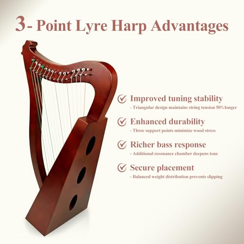 Lyre Harp, 23 Inches 15-String