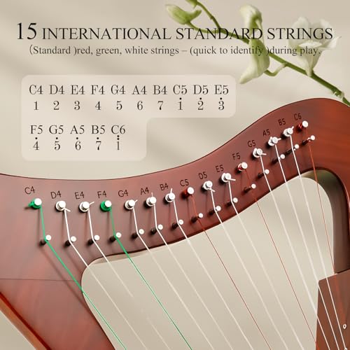 Lyre Harp, 23 Inches 15-String