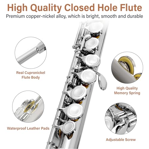 Mendini Closed Hole C Flute