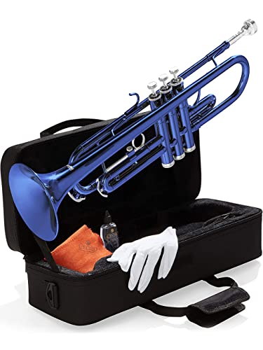 Mendini by Cecilio MTT-BL Trumpet, Blue, Bb