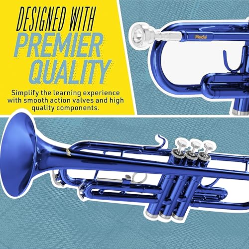 Mendini by Cecilio MTT-BL Trumpet, Blue, Bb - Image 2