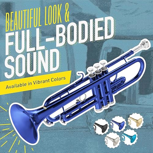 Mendini by Cecilio MTT-BL Trumpet, Blue, Bb - Image 6