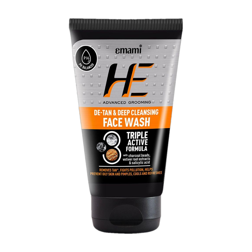 HE De-Tan & Refreshing Cleanser for Men with Charcoal, Prevents P...more