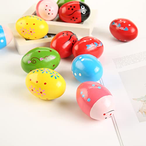 6Pcs Wooden Egg Shakers Hand Musical Maracas Percussion Instruments - Image 4