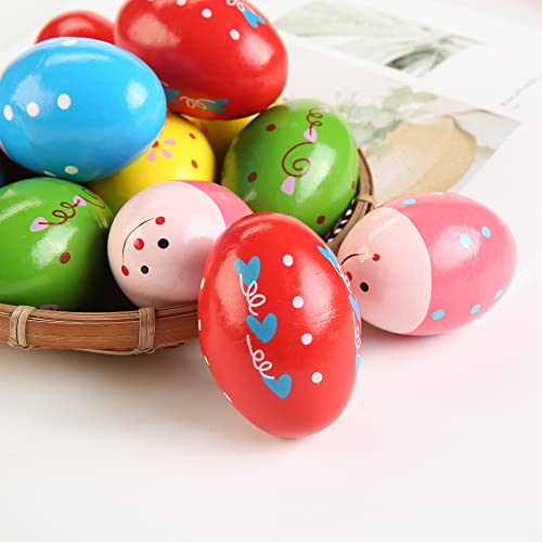 6Pcs Wooden Egg Shakers Hand Musical Maracas Percussion Instruments - Image 5