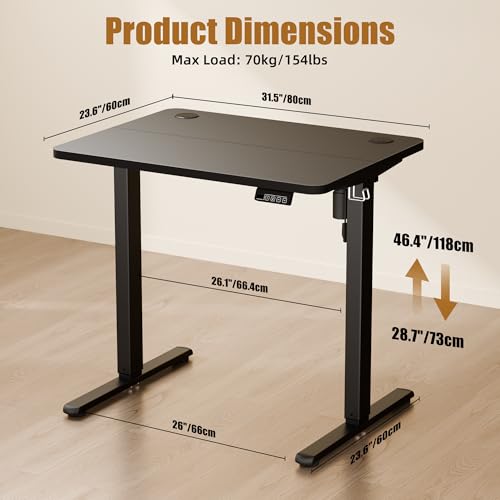 ERGOMAKER Electric Standing Desk 80x60cm