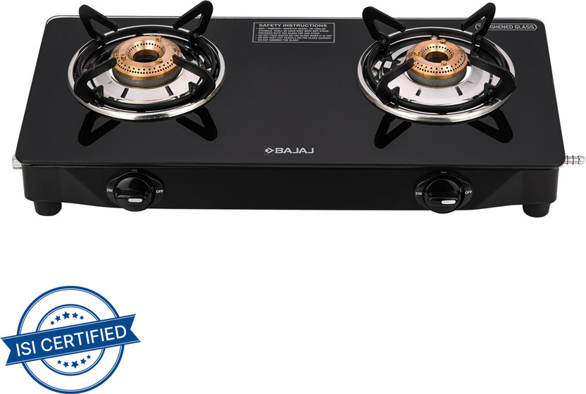 BAJAJ UCX 2B Glass Manual Gas Stove (2 Burners)