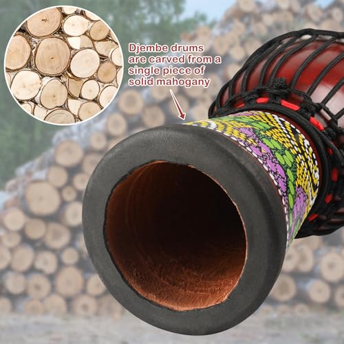 Wood Djembe Drum, 4.5'' x