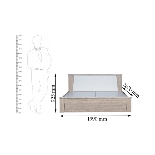 HomeTown Ambra Queen Bed with Box Storage in Oak Colour - Image 2