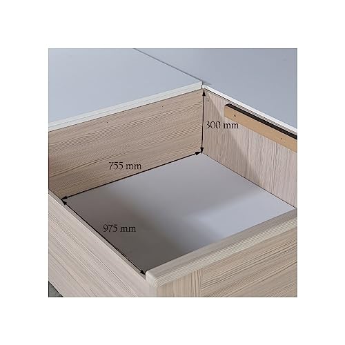 HomeTown Ambra Queen Bed with Box Storage in Oak Colour - Image 6