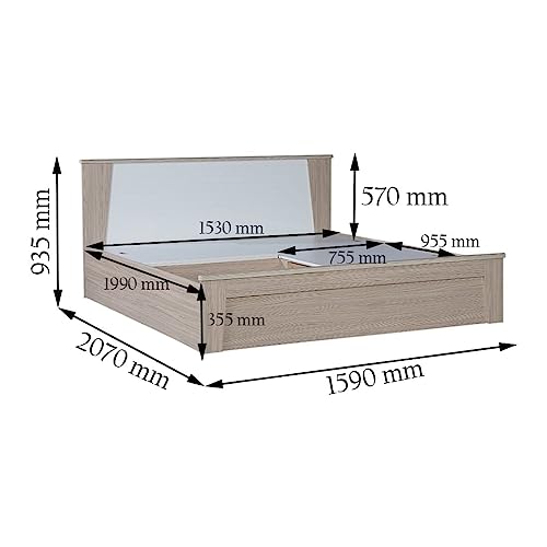 HomeTown Ambra Queen Bed with Box Storage in Oak Colour - Image 7