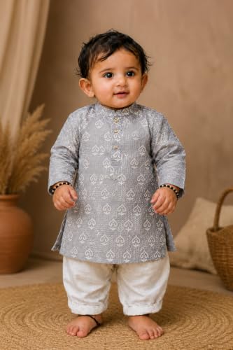 GLE® Rayon Blend Embroidered Kurta For Boys (3-4 Years) - Image 3