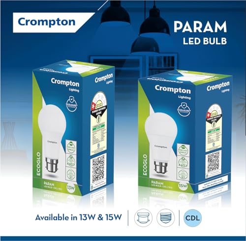 Crompton Param 13W Round B22 LED Cool Day Light - Image 5