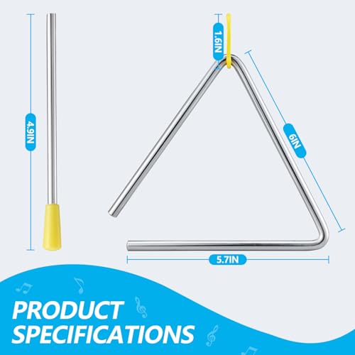 TIPTAP Hand Percussion Triangle, 6IN