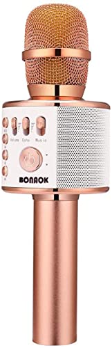 BONAOK Wireless Bluetooth Karaoke Microphone,3-in-1