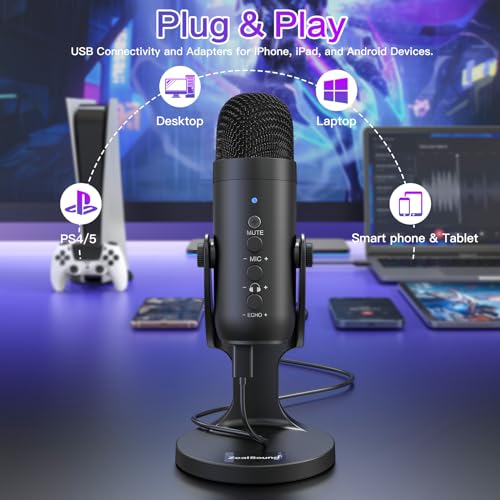 zealsound USB Microphone, Condenser Computer