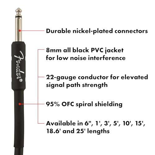 Fender Professional 10' Instrument Cable - Black - Image 3