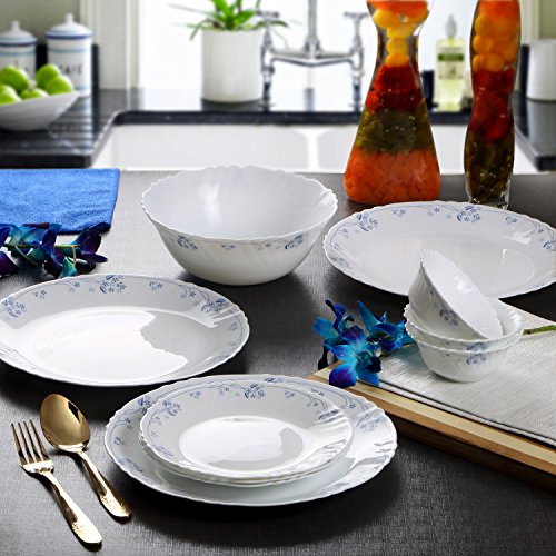 Cello Imperial Dinner Set, 13-Units, White/Dainty Blue - Image 3