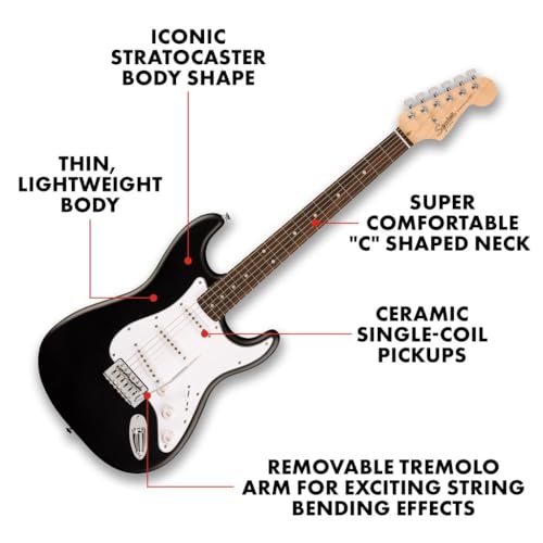Fender Squier Debut Series Strat Lrl Wpg Black 379600506 - Image 2