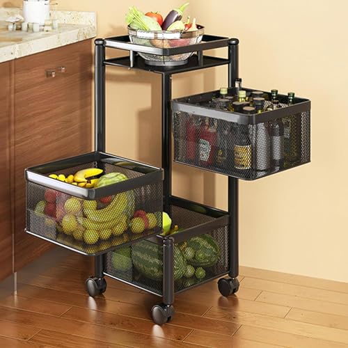 Homeor Multi-Purpose Mesh Rotating Trolley