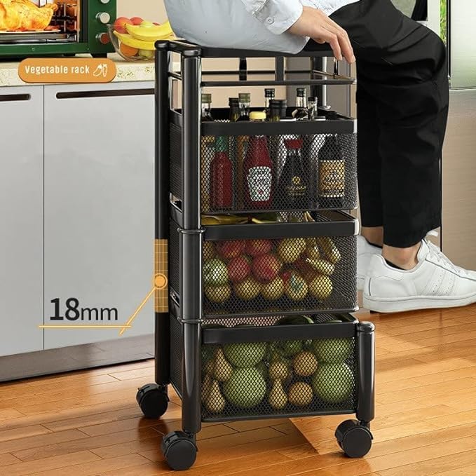 Homeor Multi-Purpose Mesh Rotating Trolley