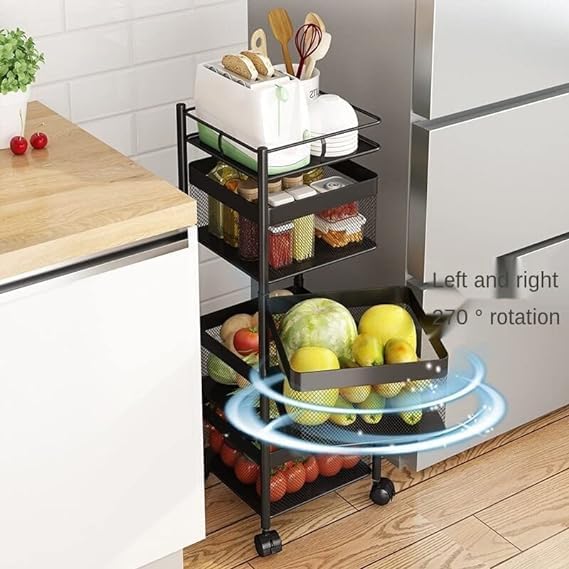 Homeor Multi-Purpose Mesh Rotating Trolley